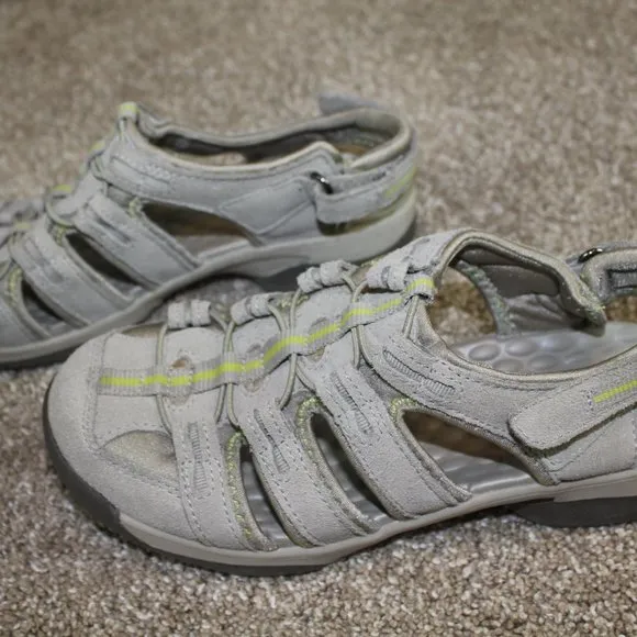 Clarks Privo Leather Vapor Mist Fisherman Sandals Womens Shoes Size 6.5 W NEW