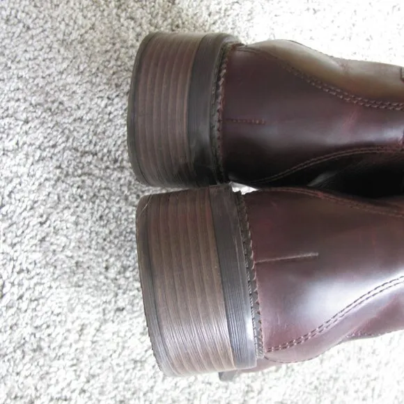 Clarks red leather ankle boots 9.5