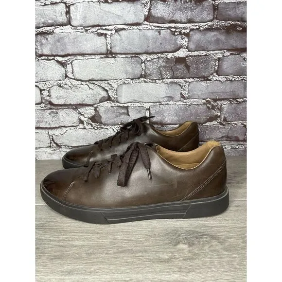 Clarks Unstructured Brown Leather Lace Up Casual Sneakers Shoes Men 11M US/44.5