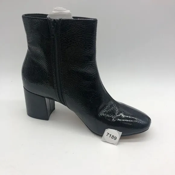 Clarks Womens Chantelle Stone Zipper Ankle Boots Black Size 9 M