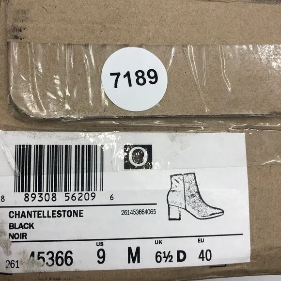 Clarks Womens Chantelle Stone Zipper Ankle Boots Black Size 9 M