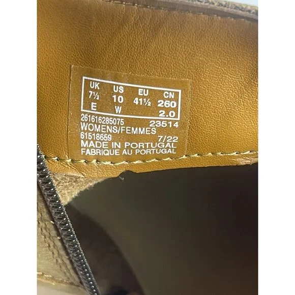 Clarks Womens Memi Zip Leather Ankle Boots Dark Tan Sz 10 Medium 2” Heel