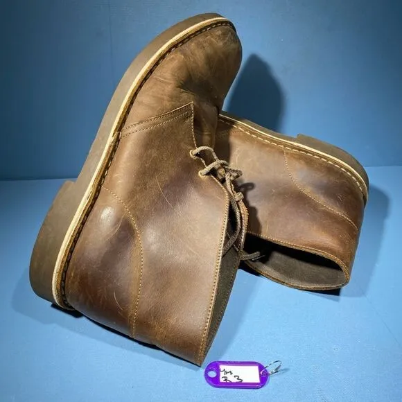 Clarks Bushacre Chukka Ankle Boots Brown Leather Shoes 15522 Size 12 M