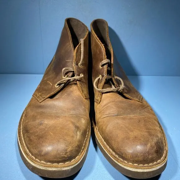 Clarks Bushacre Chukka Ankle Boots Brown Leather Shoes 15522 Size 12 M