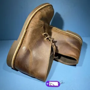 Clarks Bushacre Chukka Ankle Boots Brown Leather Shoes 15522 Size 12 M