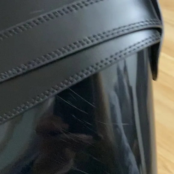 ❤️🥰Coach April Showers Bring May Flowers Talia Tall Shiny Black Gold Rain Boots