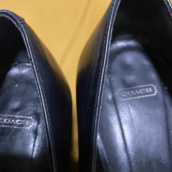 Coach Black Leather Heels, Made in Italy / Size 7 1/2