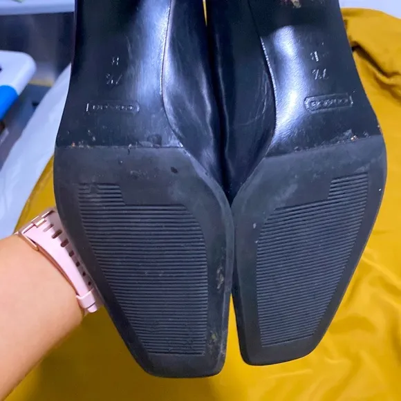 Coach Black Leather Heels, Made in Italy / Size 7 1/2