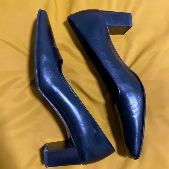 Coach Black Leather Heels, Made in Italy / Size 7 1/2