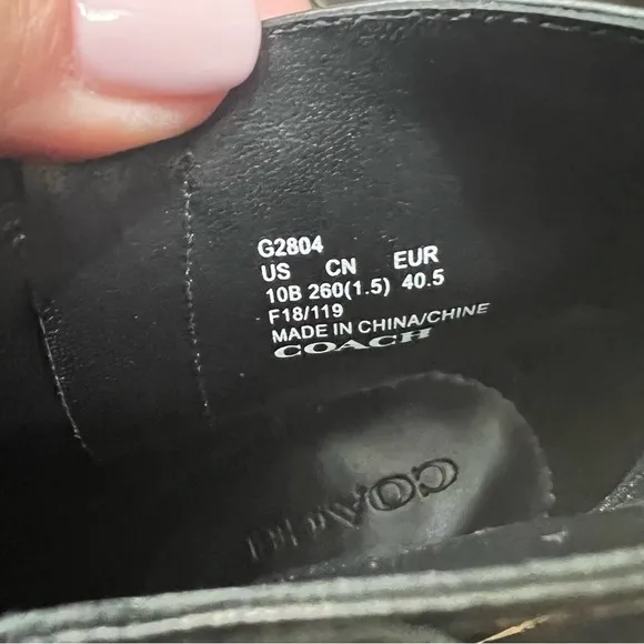 COACH Delaney Signature Buckle Bootie Heel in Classic Black Leather Size 10