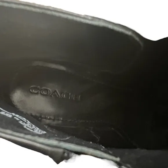 COACH Delaney Signature Buckle Bootie Heel in Classic Black Leather Size 10