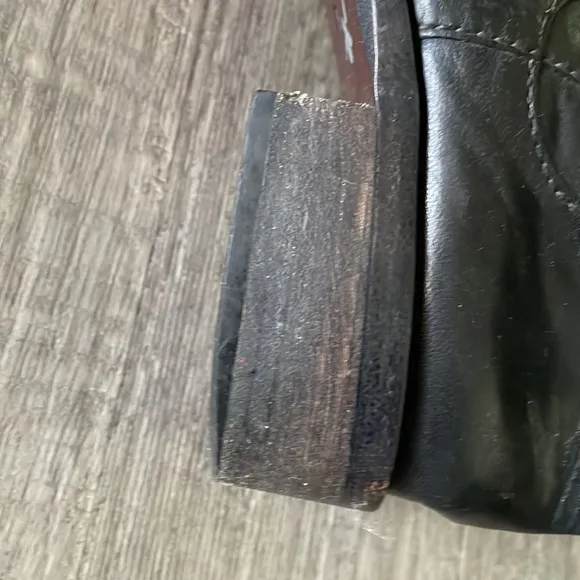 Coach “Jesika” Black leather moto ankle slouch boots