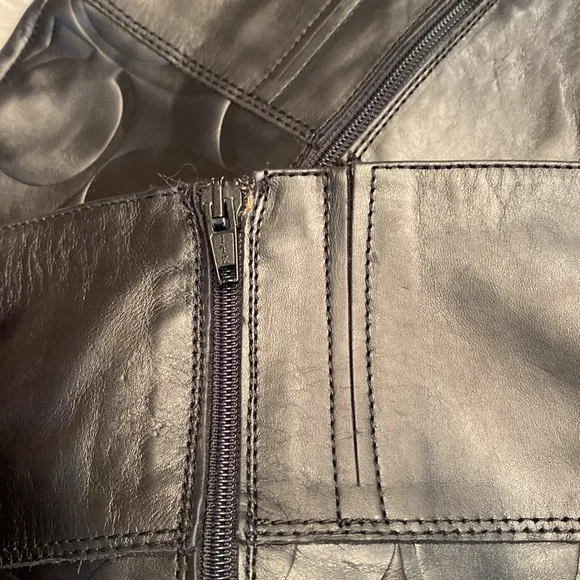 Coach Millie Black Leather Embossed Logo Tall Boots, Size 9.5B