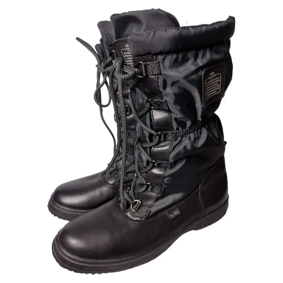 Coach New York Sage Cold Weather Nylon Lace Up Boots
