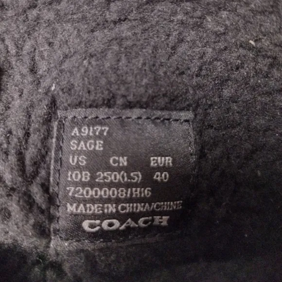 Coach New York Sage Cold Weather Nylon Lace Up Boots