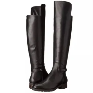 Coach Women's Boots Emmie Turnlock Over‎ The Knee Black Leather Boots Size 9B