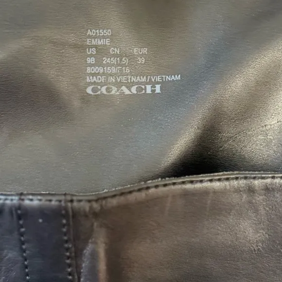 Coach Women's Boots Emmie Turnlock Over‎ The Knee Black Leather Boots Size 9B