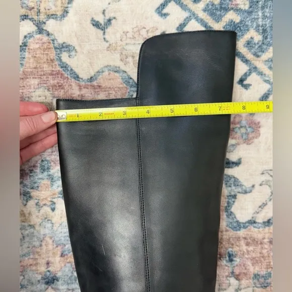 Coach Women's Boots Emmie Turnlock Over‎ The Knee Black Leather Boots Size 9B