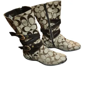 Coach Womens Boots Size 6 Beige and Brown