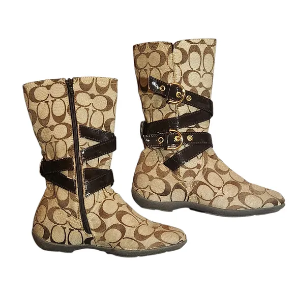 Coach Womens Boots Size 6 Beige and Brown