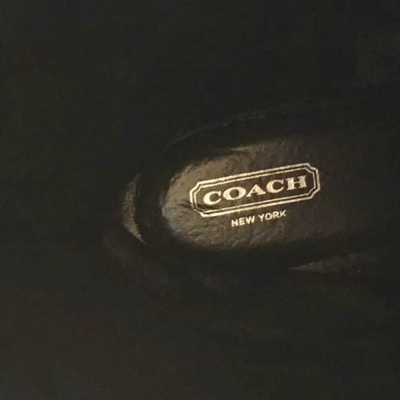 Coach Women's Black Valentine Signature Embossed Leather Boots Size 9.5B