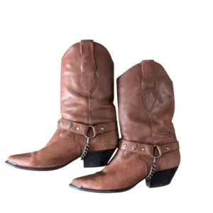 Code West Western Cowboy Boots Size Leather Harness Size 8.5