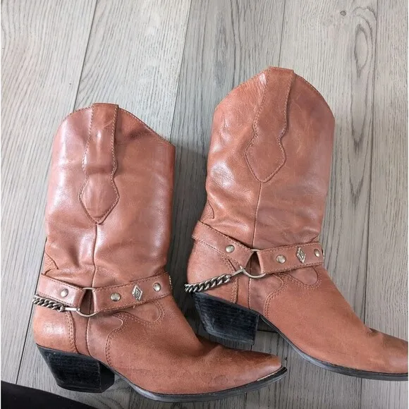 Code West Western Cowboy Boots Size Leather Harness Size 8.5