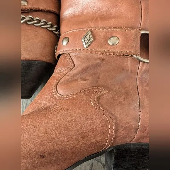 Code West Western Cowboy Boots Size Leather Harness Size 8.5