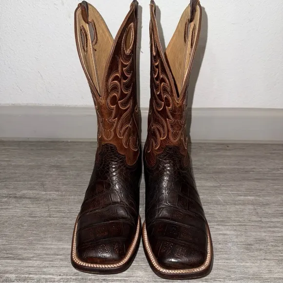CODY JAMES MEN'S EXOTIC CAIMAN BELLY WESTERN BOOTS - BROAD SQUARE TOE