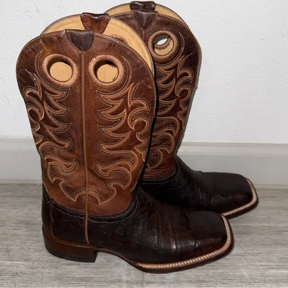 CODY JAMES MEN'S EXOTIC CAIMAN BELLY WESTERN BOOTS - BROAD SQUARE TOE