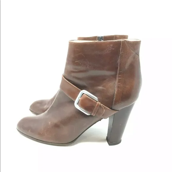 Cole Haan 9 Brown Leather Ankle Boots High Heel