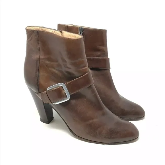 Cole Haan 9 Brown Leather Ankle Boots High Heel