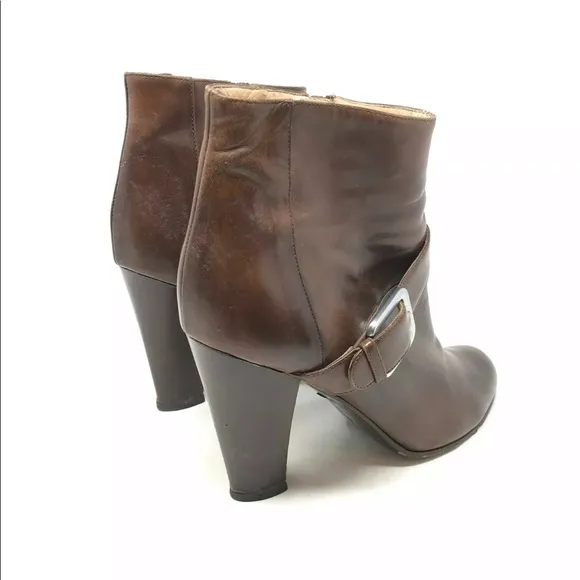 Cole Haan 9 Brown Leather Ankle Boots High Heel