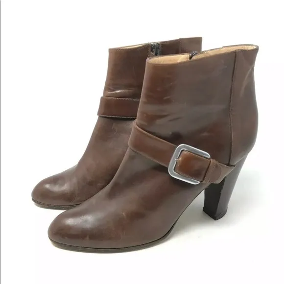 Cole Haan 9 Brown Leather Ankle Boots High Heel