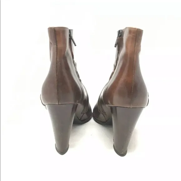Cole Haan 9 Brown Leather Ankle Boots High Heel