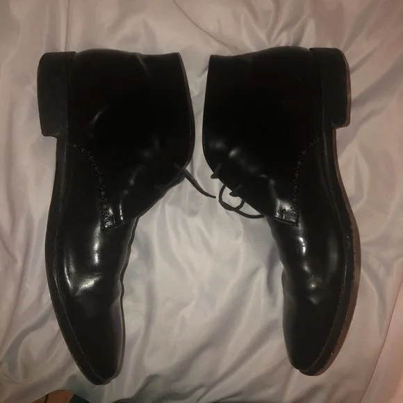 Cole Haan‎ Grand Chukka Boots Black Leather Lace up Brogue Ankle Size 11.5