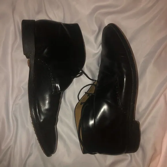 Cole Haan‎ Grand Chukka Boots Black Leather Lace up Brogue Ankle Size 11.5