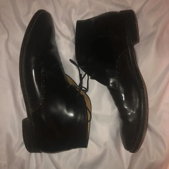 Cole Haan‎ Grand Chukka Boots Black Leather Lace up Brogue Ankle Size 11.5