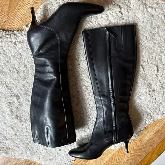 Cole Haan leather Black kitten Heeled Boots
