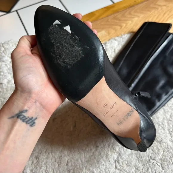 Cole Haan leather Black kitten Heeled Boots