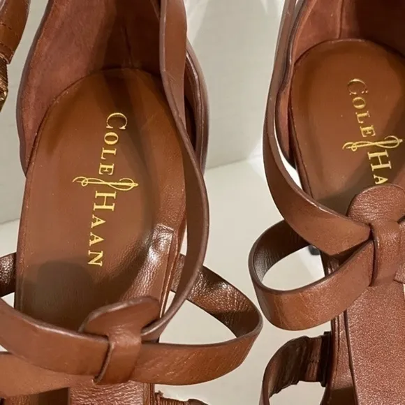Cole Haan Marine Air Sandal 10 1/2 BBrown Leather Pumps ShoesHigh Heels