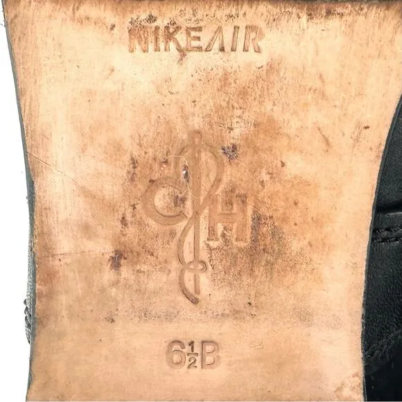 COLE HAAN NIKE AIR “WHITLEY” BLACK LEATHER &amp; STRETCHY SUEDE PULL-ON RIDING BOOTS