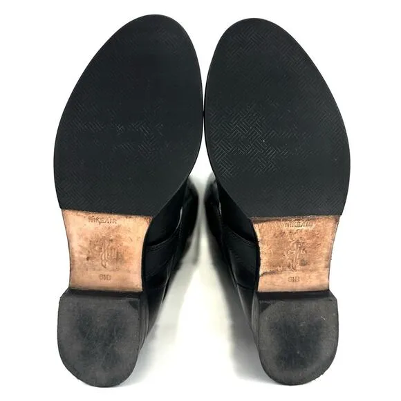 COLE HAAN NIKE AIR “WHITLEY” BLACK LEATHER &amp; STRETCHY SUEDE PULL-ON RIDING BOOTS