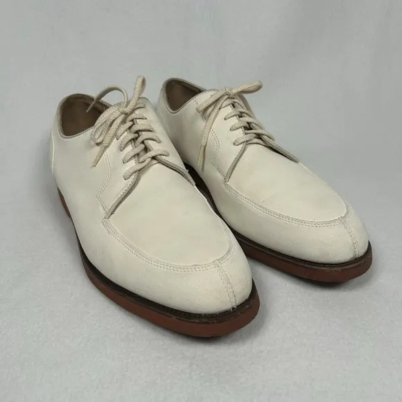 Cole Haan USA Men's 12 M White Bucks Suede Leather Oxford Dress Shoe Gum Sole