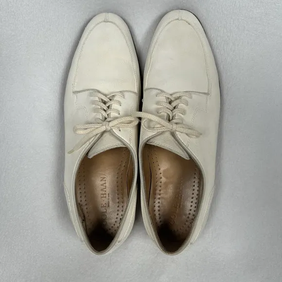 Cole Haan USA Men's 12 M White Bucks Suede Leather Oxford Dress Shoe Gum Sole