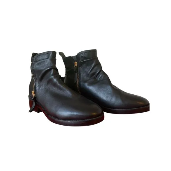 Cole Haan Women's Harrington Grand Black Slouch Ankle Boots Sz 9c