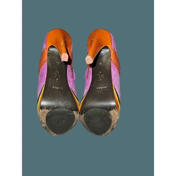 Cole Haan x NikeAir Kiltie Platform Stiletto Bootie Suede/Leather Women 7B