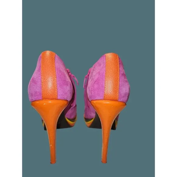 Cole Haan x NikeAir Kiltie Platform Stiletto Bootie Suede/Leather Women 7B