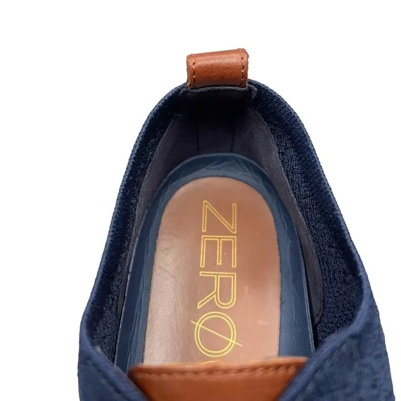 COLE HAAN ZEROGRAND Stitchlite Blue Oxford Wingtip Sneakers Shoes Men's Size 13