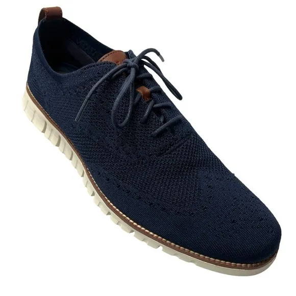 COLE HAAN ZEROGRAND Stitchlite Blue Oxford Wingtip Sneakers Shoes Men's Size 13
